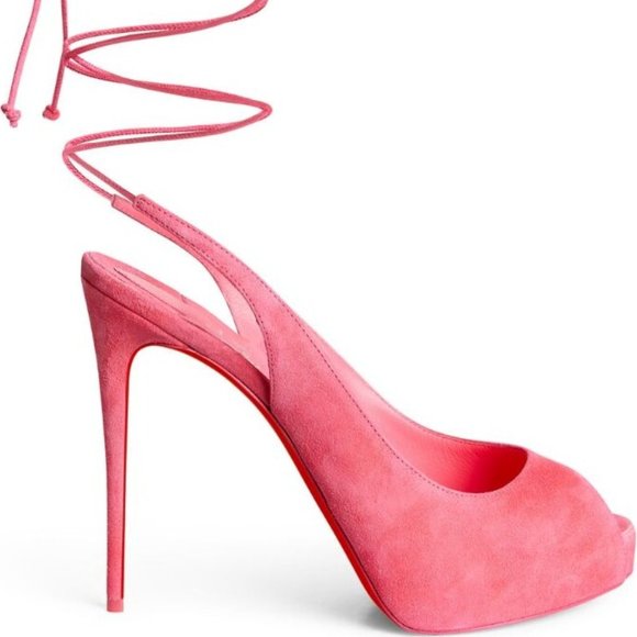 Christian Louboutin LACE UP NVP 120 Suede Platform Heels Sandals Shoes - Picture 2 of 12